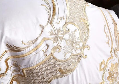 Colección de ropa de cama de lujo de algodón blanco bordado Royal Egyptian Whisper