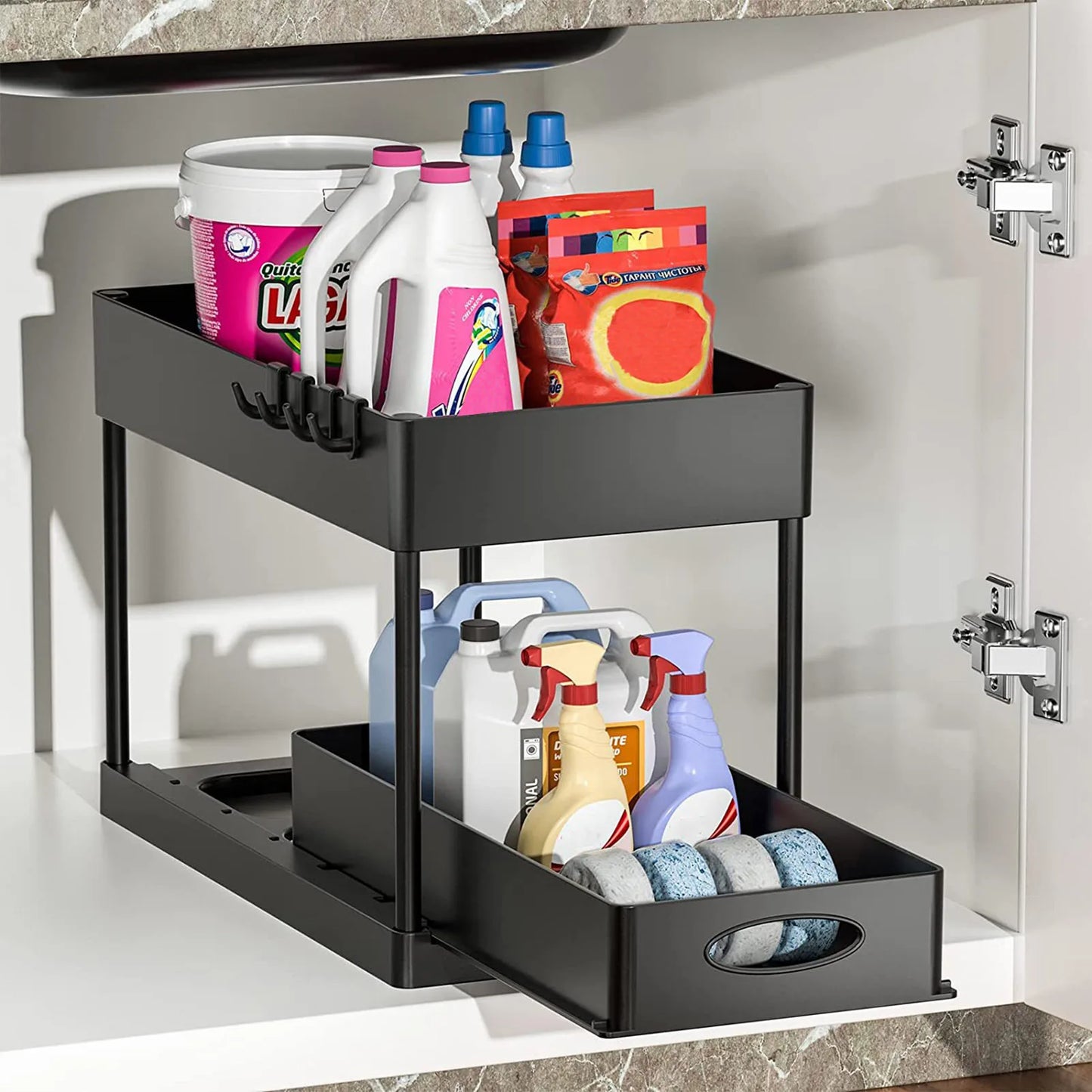 Hideaway Helper - 2-Tier Under Sink Cabinet Rack