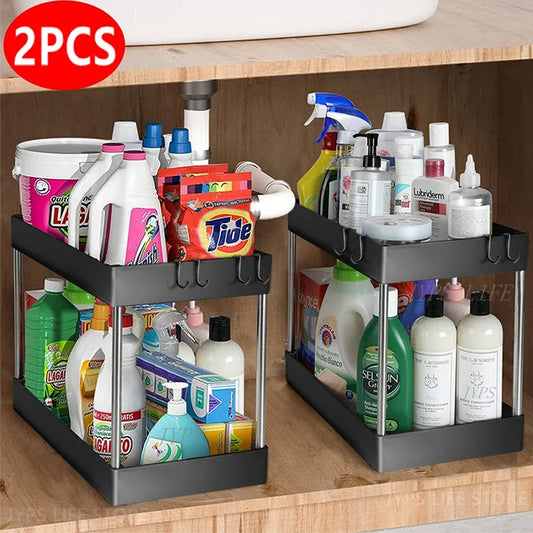 Hideaway Helper - 2-Tier Under Sink Cabinet Rack