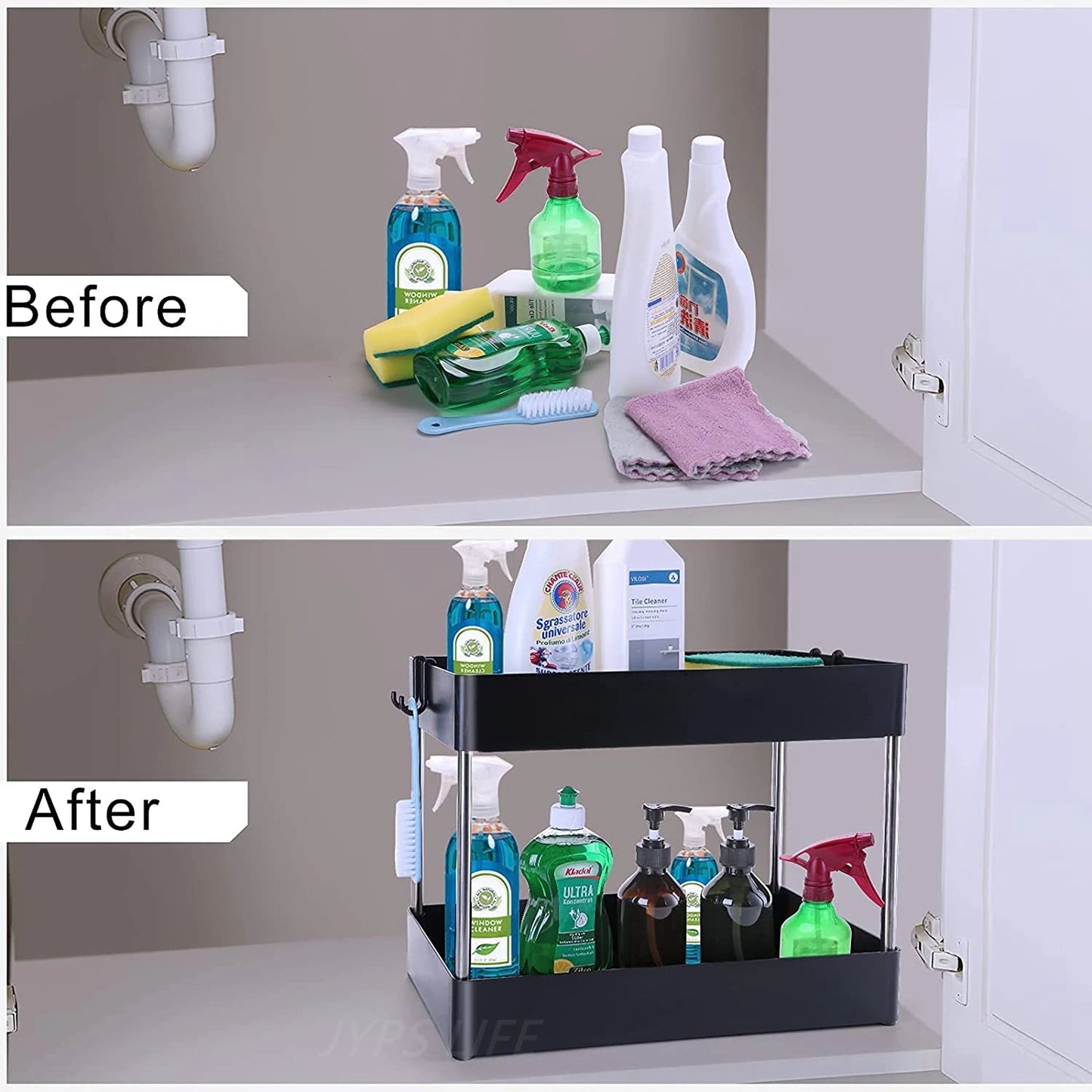 Hideaway Helper - 2-Tier Under Sink Cabinet Rack