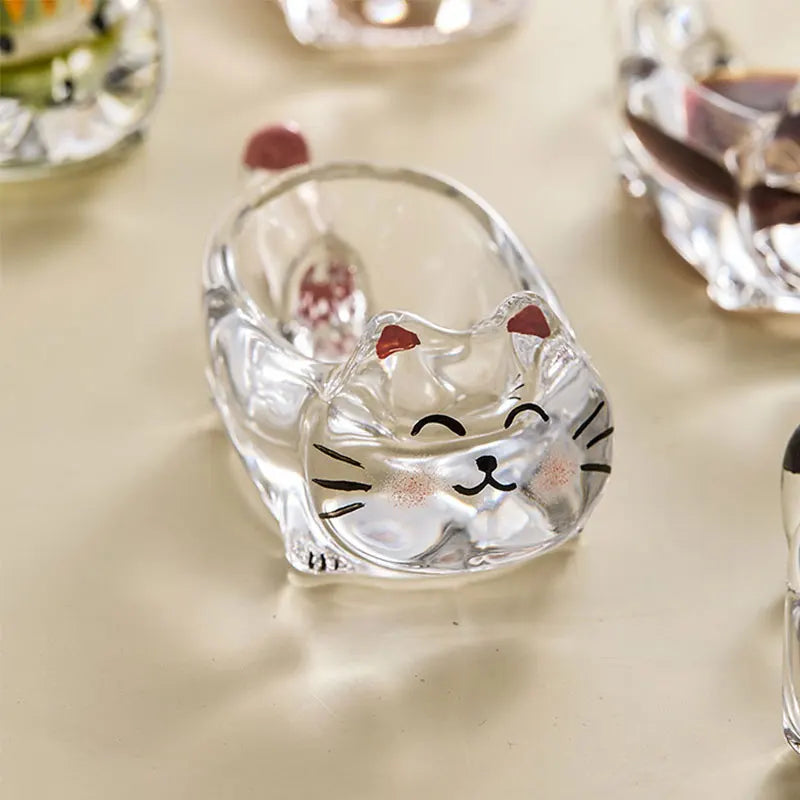 Kitty Dip Delight - Assiette d'assaisonnement pour chat en verre cristal