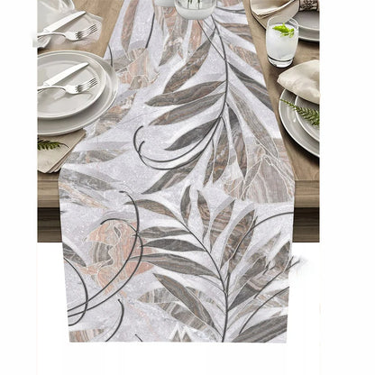 Golden Blooms - Retro Geometric Table Runner for Holiday Parties