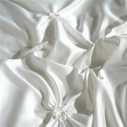 Silken Elegance - Pleated Luxury Duvet Cover Set