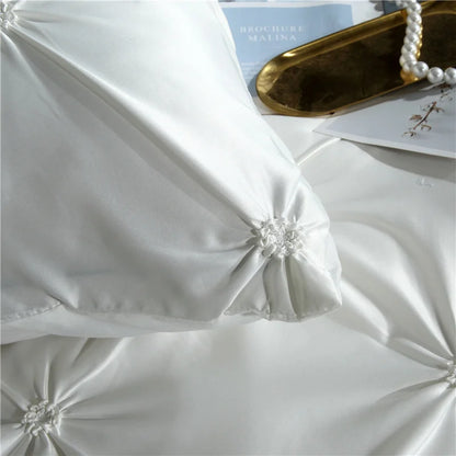 Silken Elegance - Pleated Luxury Duvet Cover Set