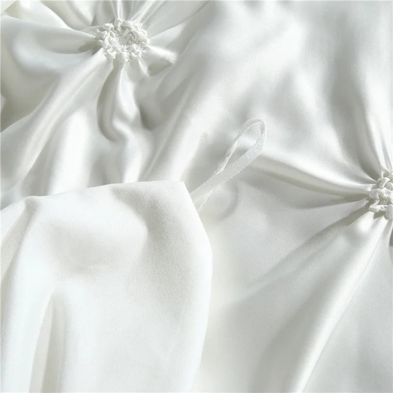 Silken Elegance - Pleated Luxury Duvet Cover Set