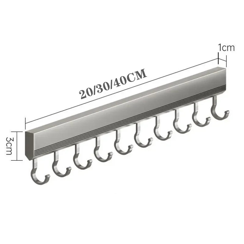 HookLine - Almacenamiento de pared para artículos esenciales de cocina y baño