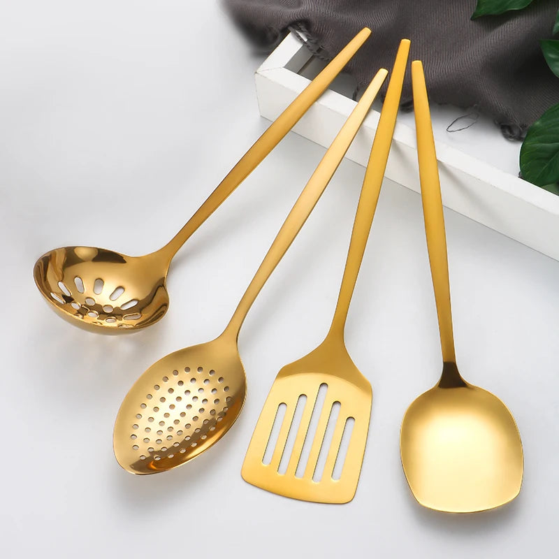 Compañero culinario: juego de utensilios de cocina de acero inoxidable de 7 piezas 