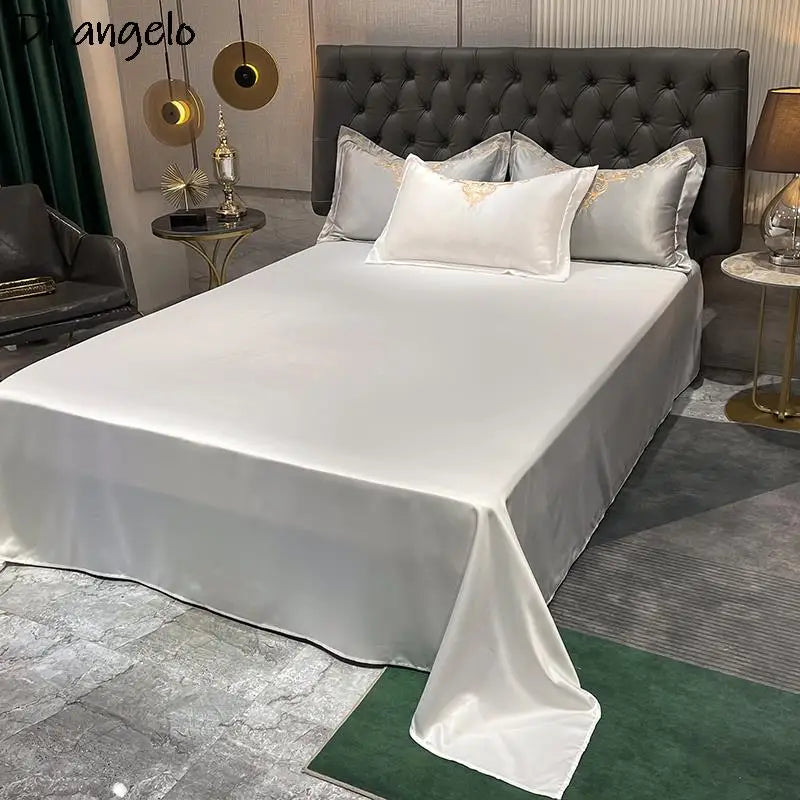 Regal Gold Embrace: exquisito juego de cama de lujo en color blanco con bordados reales