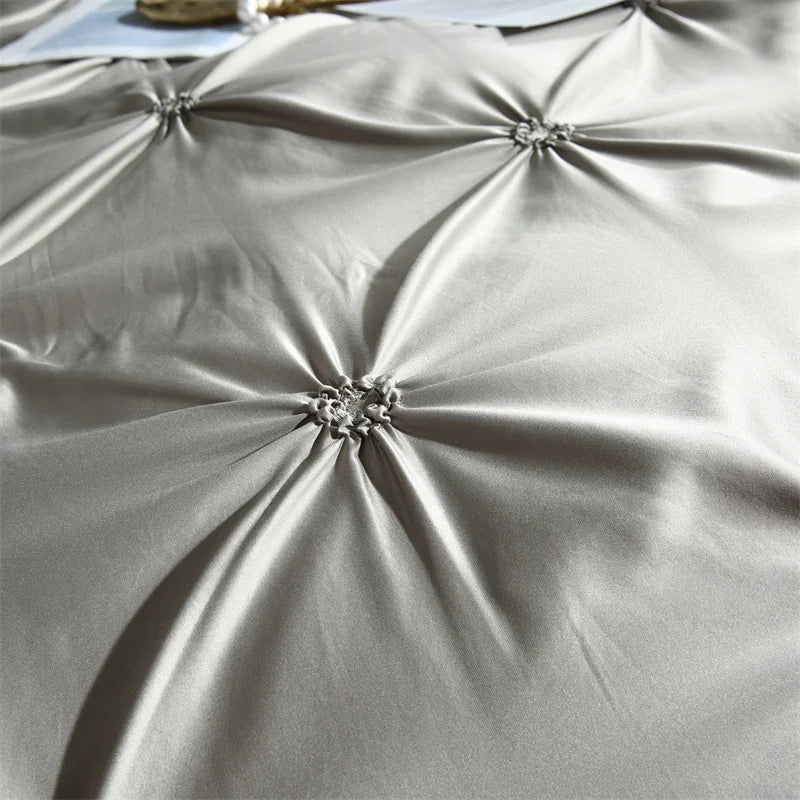 Silken Elegance - Pleated Luxury Duvet Cover Set