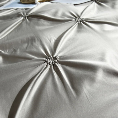 Silken Elegance - Pleated Luxury Duvet Cover Set