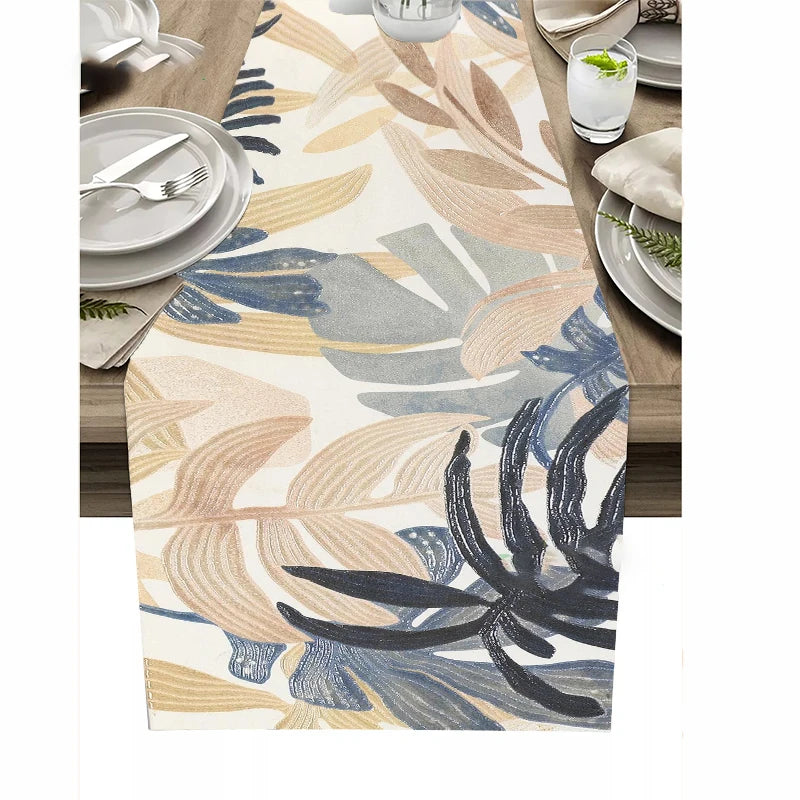 Golden Blooms - Retro Geometric Table Runner for Holiday Parties