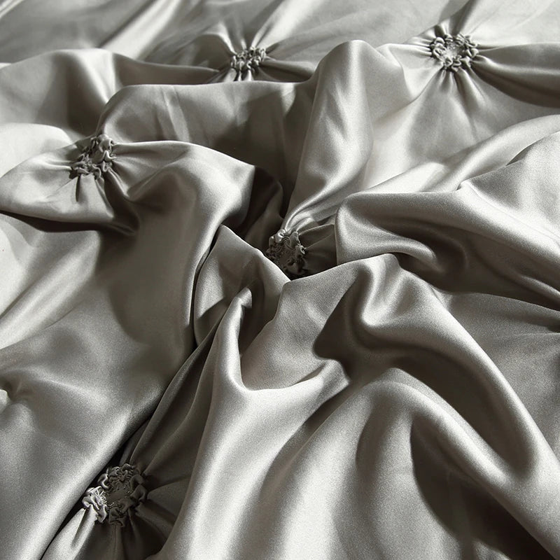 Silken Elegance - Pleated Luxury Duvet Cover Set