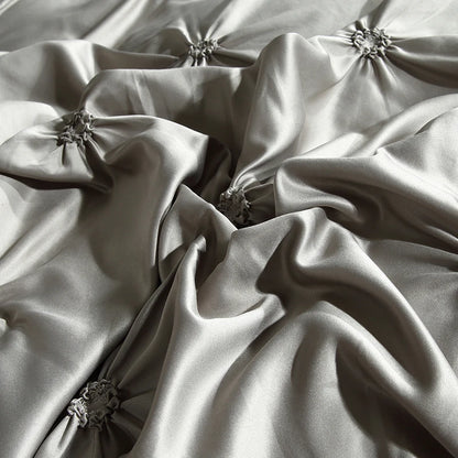 Silken Elegance - Pleated Luxury Duvet Cover Set