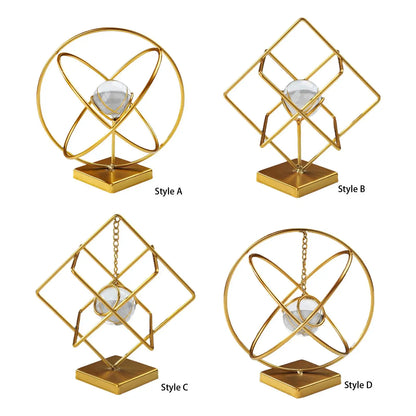 Musa geométrica: escultura abstracta de metal de estilo nórdico para decoración de escritorio