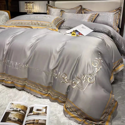 Oriental Red Elegance - Cool Touch Luxury Embroidered Bed Set