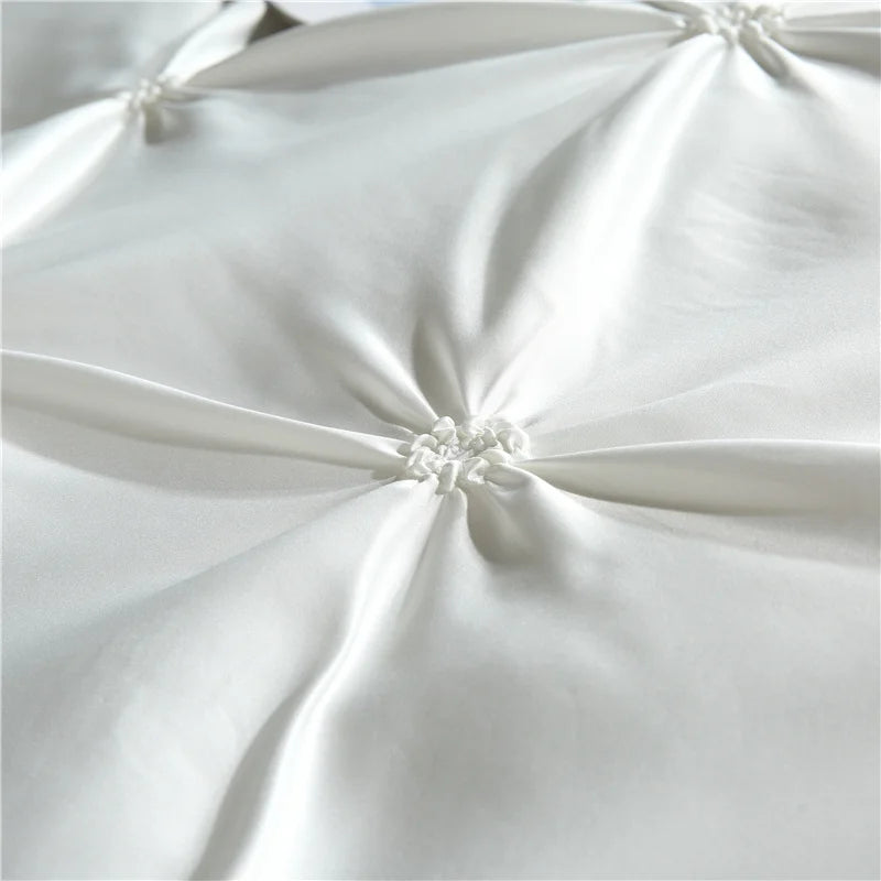 Silken Elegance - Pleated Luxury Duvet Cover Set