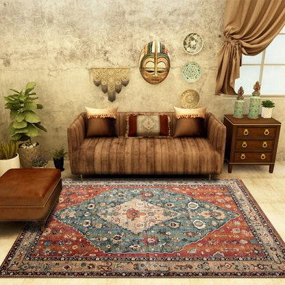 Charme marocain de luxe – Tapis de style américain pour une décoration de salon simple.