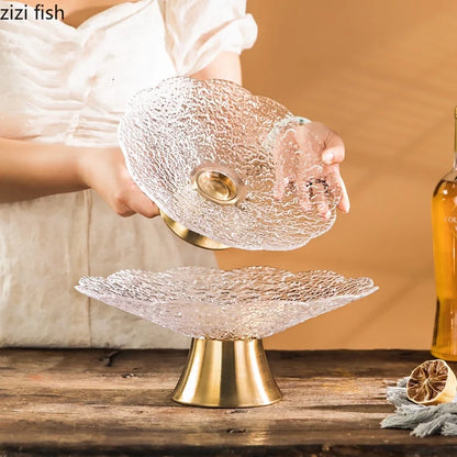 Ensemble Élégance en Verre - Assiettes Haut-Pied aux Bols à Dessert