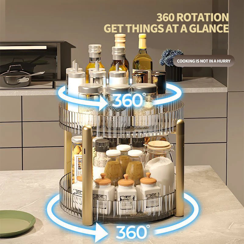 SpiceSpin - Support de cuisine rotatif à 360° double couche