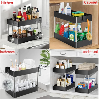 Hideaway Helper - 2-Tier Under Sink Cabinet Rack