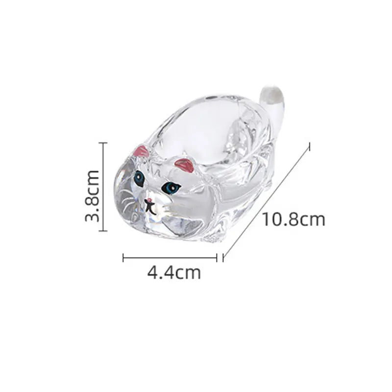 Kitty Dip Delight - Assiette d'assaisonnement pour chat en verre cristal